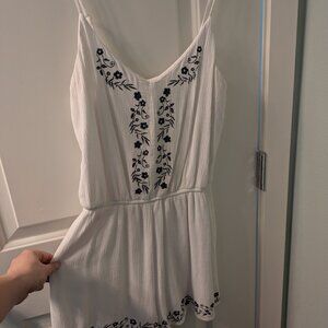 Blue Rain White Romper
